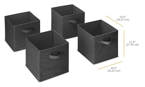 Whitmor Collapsible Cubes - 10.5 x 10.5 x 11 inches - Black - Set of 4 (Pack of 2) - color: Black, size: 10.5 x 10.5 x 11 inches (Set of 4, Pack of 2)