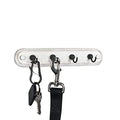 Spectrum Farmhouse Key Holder Wall Mount Rack for Entryway Garage Mudroom Hanging Organization, Easy Install Rustic Key Ring Holder Rack for Keychains Rings & Fobs, White Washed with Black Hooks
