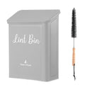 SUBEKYU Metal Magnetic Lint Bin for Laundry Room, Wall Mounted Lint Box Holder with Lid for Dryer,Light Grey - color: Light Grey