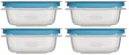 Rubber maid 1.25 Cup Flex & Seal Leak Proof Lids Food Storage Container Set, Teal, Clear Meal Prep Flex Containers, 4 Piece Bundle Set - size: 1.25 Cup