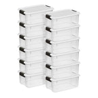 Sterilite 12-Pack Ultra Latching Box, Storage Bins with Lids, Clear Plastic, 18 Quart - Heavy-Duty Organizing Containers for Closet, Bathroom, and Office - size: 18 Quart, style: 12-Pack