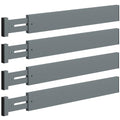 4 PCS Drawer Divider, 17"-22" Adjustable Bamboo Drawer Dividers Organizers, Expandable Separators for Kitchen, Clothes, Dressers, Home, Office, Gray - color: Gray
