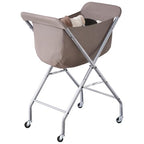 ELYKEN Laundry Cart with Wheels, 32”H Easy Rolling Laundry Hamper with Removable Liner Bag, Sturdy Metal Frame Clothes Basket with 4 Casters and 2 Brakes - color: Camel Brown, size: 23.2"L x 13"W x 32"H