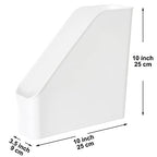Youngever 3 Pack File Folder Bin Storage, Plastic File Folder Bin Organizer with Handle (White) - color: White