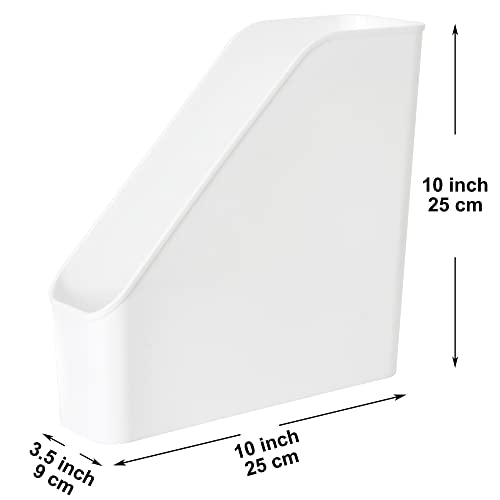 Youngever 3 Pack File Folder Bin Storage, Plastic File Folder Bin Organizer with Handle (White) - color: White