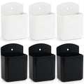 6 Pcs Remote Control Holder Wall Mount, TV Remote Holder, Self Adhesive Controller Holder, Wall Pen Holder Storage Accessories for Home Office School (3 White, 3 Black) - color: white&black-6pcs