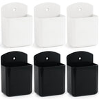 6 Pcs Remote Control Holder Wall Mount, TV Remote Holder, Self Adhesive Controller Holder, Wall Pen Holder Storage Accessories for Home Office School (3 White, 3 Black) - color: white&black-6pcs