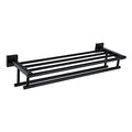 KOKOSIRI Bath Towel Rack with Double Towel Bars Bathroom Towel Shelf 24 Inch Towel Holder Wall Mounted Stainless Steel, Matte Black, B6005BK-L24 - color: Matte Black, size: 24 Inch