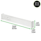 mDesign Expandable Dresser Drawer Divider with Foam Ends, Drawer Divider Locks in Place, Separators for Clothing and Accessories in Closet or Dresser Drawer, Ligne Collection, 4 Pack, White