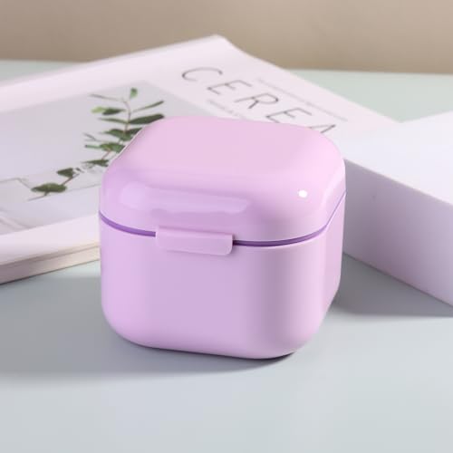 SUTOKAKA 1Pc Plastic Nail Tool Sterilizer Box Nail Drill Bits Cleaning Box Polishing Tools Soaking Tray Manicure Pedicure Storage Container Case - Purple (Purple, 3.15“x3.15“x2.75“) - color: Purple