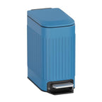 TrashAid Slim Bathroom Trash Can with Lid Soft Close, 6 Liter/1.6 Gallon Stainless Steel Small Garbage Can with Removable Inner Bucket, Step Pedal, Slim Wastebasket for Toilet, Office, Bedroom, Blue - color: Blue