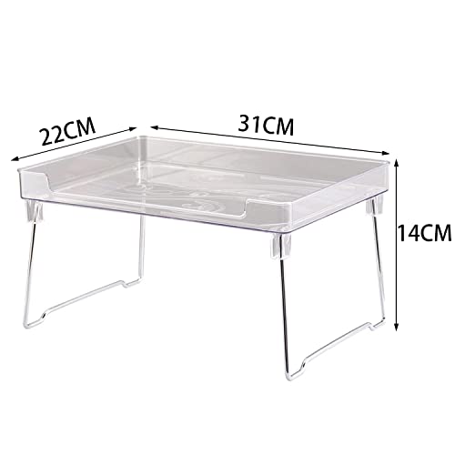 Kitchen Stackable Shelves 2Pack, Cabinet Storage Shelf Rack, Foldable Countertop Shelf Organizer for Kitchen, Bedroom and Bathroom, Cabinet Storage Organization-Clear
