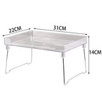 Kitchen Stackable Shelves 2Pack, Cabinet Storage Shelf Rack, Foldable Countertop Shelf Organizer for Kitchen, Bedroom and Bathroom, Cabinet Storage Organization-Clear