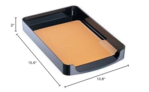 Officemate 2200 Series Executive Legal Tray, Front Load, Black (22242) - size: 15.6" x 10.8" x 2"