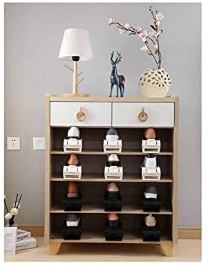 Shoe Slots Organizer, 20 PCS Adjustable Shoe Rack Stacker Storage Space Saver, Double Deck Shoe Rack Holder for Closet Organization, Black - size: 20PCS