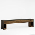 Tribesigns 71" Extra Long Rustic Entryway Bench, Modern Farmhouse Shoe Bench Wooden Indoor Seating with Layered Design for Hallway, End of Bed, Living Room, Sofa Back, Dining Room, Black & Brown - color: Black & Brown