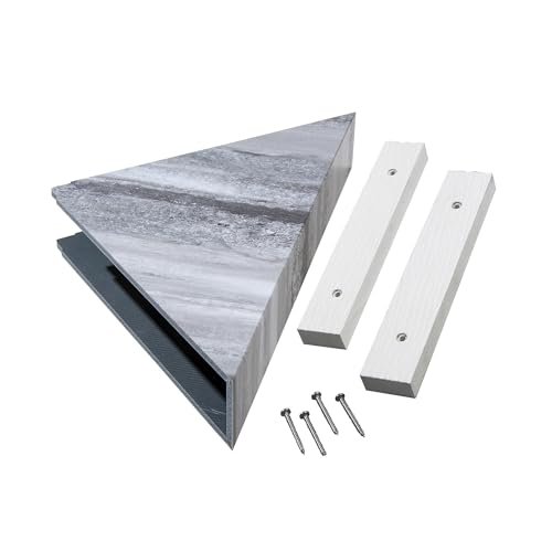 Palisade Vinyl Waterproof Corner Shower Shelf in Hermitage Granite/Urban Cliff - color: Hermitage Granite/Urban Cliff