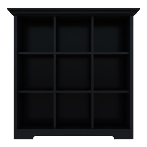 OSCHF Cube Storage Bookcase with Base - Wooden 3 Tiers Floor Standing Open Shelf Cabinet for Home and Office, 9-Cube Lattice Bookshelf, Black - color: Black, size: 9-Cube