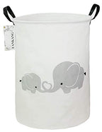FANKANG Storage Basket, Nursery Hamper Canvas Laundry Basket Foldable with Waterproof PE Coating Large Storage Baskets for Kids Boys and Girls, Office, Bedroom, Clothes,Toys（Love Elephant） - color: Love Elephant