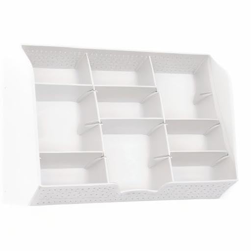Simple Houseware Drawer Organizer Tray with 9 Adjustable Compartments, White - color: White, size: 1 Pack