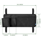 Xxerciz Side Bag for Camping Cot, Bedside Storage Pocket for Coleman Camping Cot, Nylon pouch with Mesh Pocket for Camping Travel, Wagon Cart Side Storage Bag, 24.5 ×11 Inches