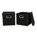 Household Essentials 34-1 Decorative Storage Cube Set with Removable Lids | Black | 16-Pack - size: 2 Count (Pack of 8)