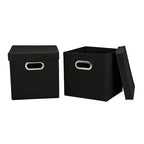 Household Essentials 34-1 Decorative Storage Cube Set with Removable Lids | Black | 16-Pack - size: 2 Count (Pack of 8)