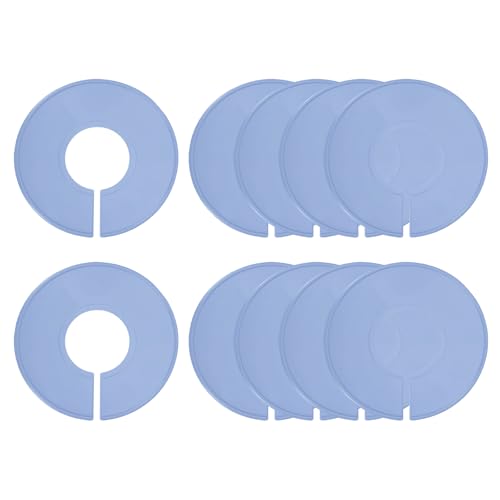 uxcell 10 Pcs Clothes Dividers,Round Closet Rack Dividers Clothing Rack Size Dividers Blank Labels Writable & Reusable for Hanging Clothes Sorting Size, Gray - color: Gray