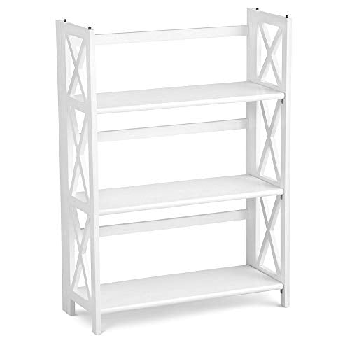 Casual Home Montego 3-Shelf White fold bookcase, 27.5" Wide - color: White, size: 3-Shelf Stackable