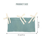 Cinaci 2pcs Cotton Pram Stroller Caddy Baby Crib Hanging Organizers Storage Pockets Nappy Diaper Bags Bedside Pockets for Milk Bottle/Soothing Toys/Wipes (Green Set) - color: Green and Blue Set