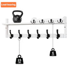 Coat Rack Wall Mount with Shelf, 27.5" Entryway Wall Hanging Shelf, Coat and Key Hanger with 10 Dual Hooks, Mail Organizer and Key Holder Hat Rack for Wall, Wood Coat Hooks with Storage - color: White