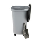 IRIS USA Pet Food Storage Container 25 lbs, Premium 60% Improved Airtight Seal with Air Valve, 2 Cup Scoop, Removable Wheels, Easy to Open - Made in the USA, Gray - color: Gray/Dark Gray, size: 25 lbs