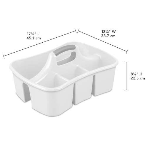Divided Ultra™ Caddy, Easy Carry, Handy Plastic Utility Storage, White