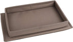 Sofa Armrest Organizer with Cup Holder No-Slip Couch Sofa Armrest Organiser Couch Remote Caddy Control Holder with 1 Large Pockets and 3 Small Pockets for TV Remotes Cellphone Magazines Ipad Drinks - color: Kaki