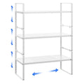 Expandable Kitchen Cabinet Shelf Organizer Rack Heavy Duty Metal Spice Rack Stackable Kitchen Counter Storage Shelf for Kitchen Cabinet Pantry Bathroom (White - 16.5"-27" L x 10.2" W x 9.6" H - 3Pack) - color: White - 16.5"-27" L X 10.2" W X 9.6" H - 3pac