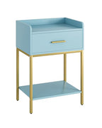 Nightstand,Modern Bedside Table Night Stand with Storage Drawer and Open Shelf,Small End Side Table for Bedroom,Living Room,Blue - color: Blue