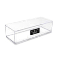 Isaac Jacobs Clear Acrylic Rectangular Stackable Storage Organizer, (9"L x 3.5"W x 2.5"H) Drawer Tray without Lid, Open-Top Organizer, Multi-Functional, Bathroom, Kitchen, Home, Office, Desk, Drawers