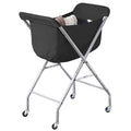 ELYKEN Laundry Cart with Wheels, 32”H Easy Rolling Laundry Hamper with Removable Liner Bag, Sturdy Metal Frame Clothes Basket with 4 Casters and 2 Brakes - color: Black, size: 23.2"L x 13"W x 32"H