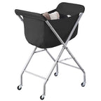 ELYKEN Laundry Cart with Wheels, 32”H Easy Rolling Laundry Hamper with Removable Liner Bag, Sturdy Metal Frame Clothes Basket with 4 Casters and 2 Brakes - color: Black, size: 23.2"L x 13"W x 32"H