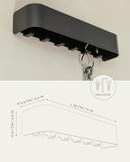 Kazai. Key Holder for Wall 'Tone' | Minimalist Key Hooks Design from Berlin | Modern Key Hanger with Metal Shelf | Key Hook Wall Mounted as Hallway Furniture | Black - color: Black