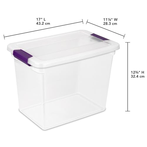 Sterilite 12-Pack 27 Quart ClearView Latch Box, Stackable Organizer Bins with Latching Lids - Clear Plastic Organization Containers for Closet, Bedroom, Shelving Units and Everyday Home Storage - size: 12 Pack, style: 27 Quart