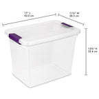 Sterilite 12-Pack 27 Quart ClearView Latch Box, Stackable Organizer Bins with Latching Lids - Clear Plastic Organization Containers for Closet, Bedroom, Shelving Units and Everyday Home Storage - size: 12 Pack, style: 27 Quart