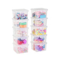 10-Pack Small Plastic Containers with Lids, Clear Stackable Storage Boxes & Bins Organizer for Bead Organizer, Craft Storage, Stickers, Jewelry & Small Items – Square Small - size: Clear Square Small - 10 Pack