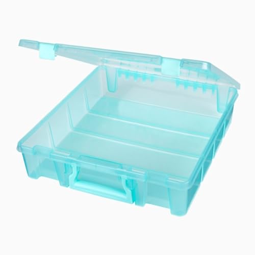 ArtBin 6955AA Super Satchel Compartment Box Clear Craft Organizer Storage Case - Aqua, Pack of 1 - color: Aqua, size: 1 Pack