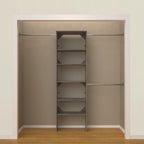 ClosetMaid SuiteSymphony Wood Closet Organizer Starter Kit with Tower and 3 Hang Rods, Shelves, Adjustable, Fits Spaces 5 – 10 ft. Wide, Graphite Grey - style: Graphite Grey Finish