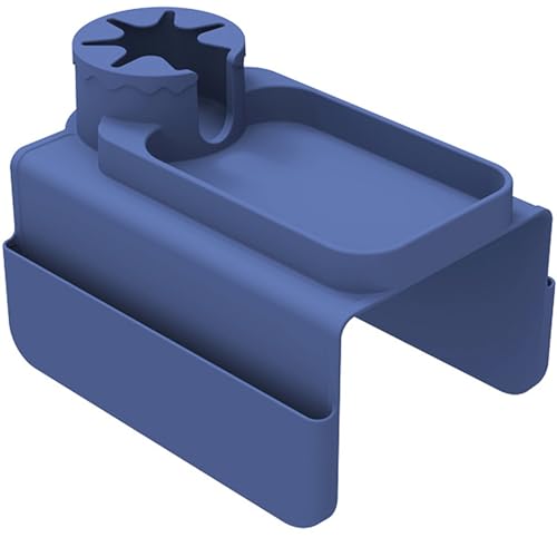 Sofa Cup Holder,Armrest Tray - Multifunctional Silicone Drink Organizer, Anti-Spill & Anti-Slip, Large Armrest Tray with Built-in Beverage Holder,Side Pockets,Blue