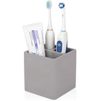 Diatomite Toothbrush Holders for Bathrooms, Electric Toothbrush and Toothpaste Holder 3 Slots Tooth Brush Organizer for Bathroom Countertop, Shower, Vanity - Dark Gray - color: Dark Gray