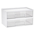 Vtopmart 2 Pack Clear Stackable Storage Drawers,12.1''W Plastic Organizers Bins for Beauty Supplies, Ideal for Vanity, Bathroom, Cabinet, Room Organization, White - style: 2pack Wide White