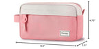 Sooez Big Capacity Pencil Case, Upgraded Canvas Pencil Pouch Large Pencil Bag Organizer, Separate Compartments Easy Grip Handle, Aesthetic Supply for School Teens Adults, Pink Pen Case - color: Canvas Pink