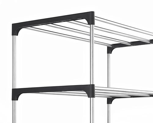 Whitmor 7-Tier Shoe Rack - Small Space Solution - Store up to 14 Pairs of Shoes - Organize Shoes & Accessories - Chrome & Black - size: 7-Tier